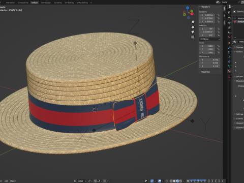 Boater Hat Model 3D
