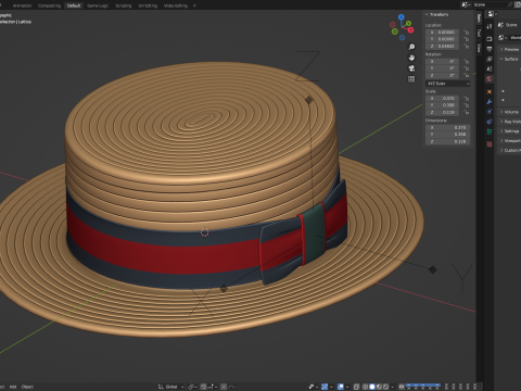 Boater Hat Model 3D