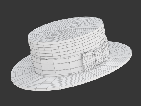Boater Hat Model 3D