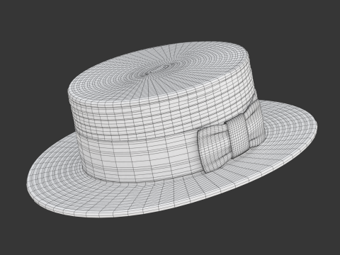 Boater Hat Model 3D