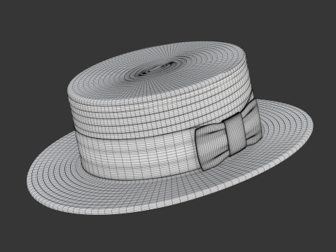 Boater Hat Model 3D