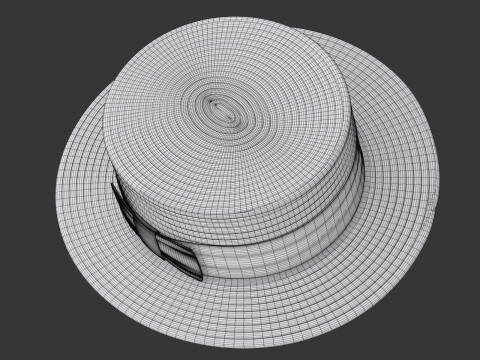 Boater Hat Model 3D