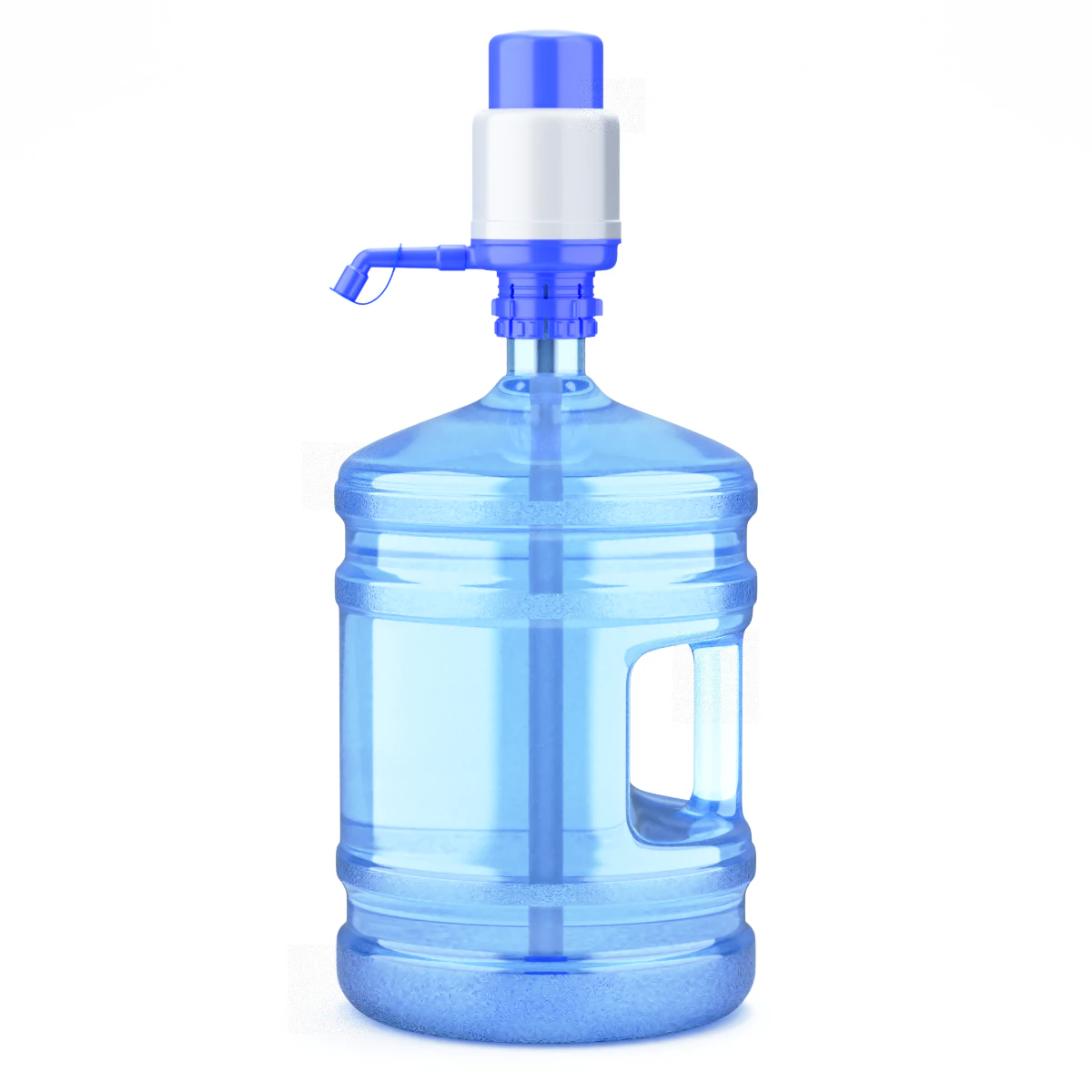 Dispenser Water Bottle with Plastic Pump 3D Model .c4d .max .obj .3ds .fbx .stl .blend 