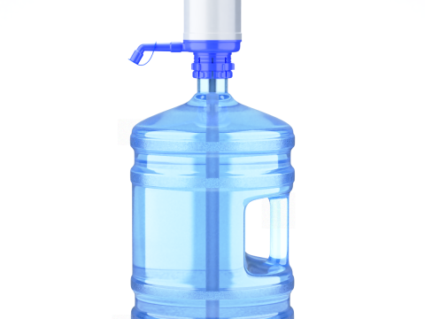 Dispenser Water Bottle with Plastic Pump 3D Model