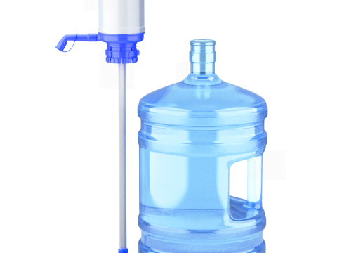 Dispenser Water Bottle with Plastic Pump 3Dモデル