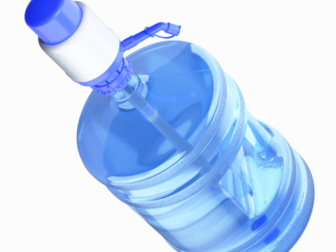 Dispenser Water Bottle with Plastic Pump 3Dモデル