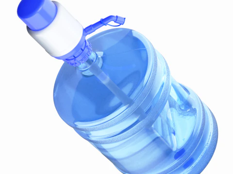 Dispenser Water Bottle with Plastic Pump 3D Model