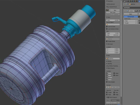 Dispenser Water Bottle with Plastic Pump 3D Model