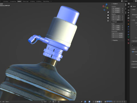 Dispenser Water Bottle with Plastic Pump 3D Model