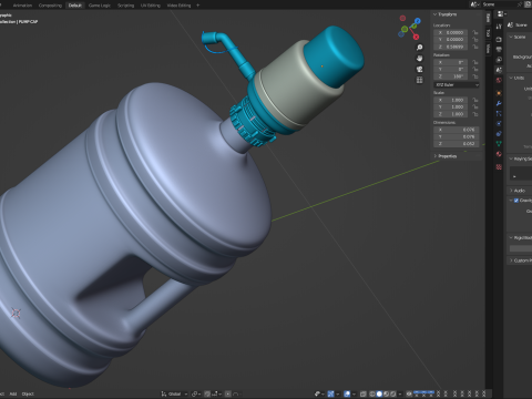 Dispenser Water Bottle with Plastic Pump 3Dモデル