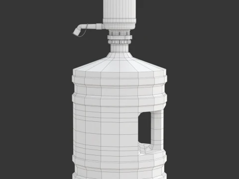 Dispenser Water Bottle with Plastic Pump 3D Model