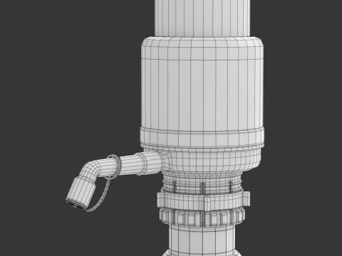 Dispenser Water Bottle with Plastic Pump 3D Model
