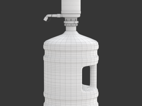 Dispenser Water Bottle with Plastic Pump 3Dモデル
