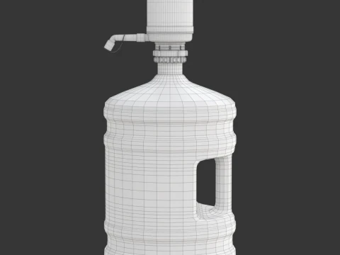 Dispenser Water Bottle with Plastic Pump 3D Model