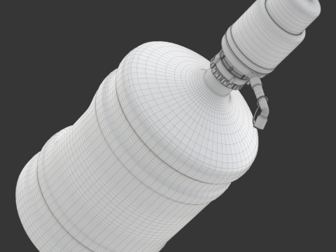 Dispenser Water Bottle with Plastic Pump 3Dモデル