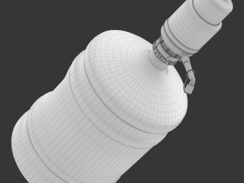 Dispenser Water Bottle with Plastic Pump 3D Model