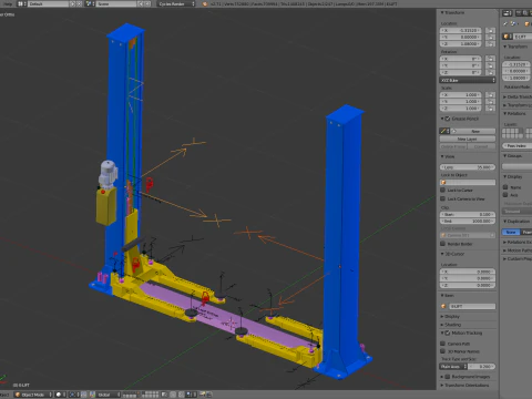 Car Lift Animation 3D Model