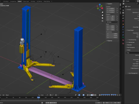 Car Lift Animation 3D Model
