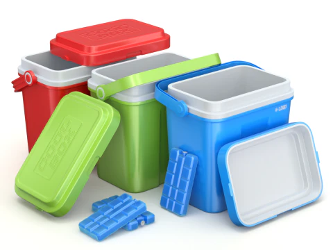 아이스팩이 포함된 쿨러 박스 3D 모델