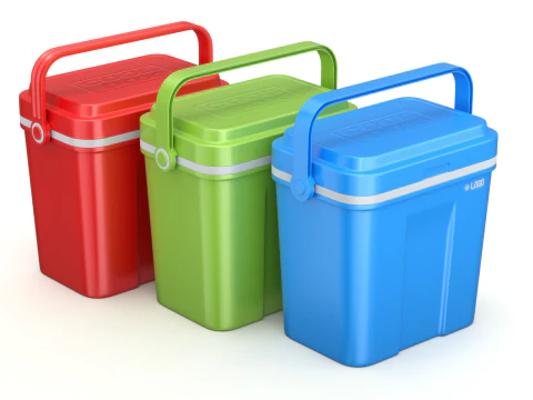 아이스팩이 포함된 쿨러 박스 3D 모델