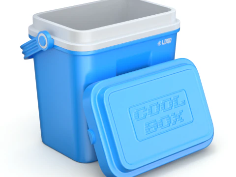 아이스팩이 포함된 쿨러 박스 3D 모델