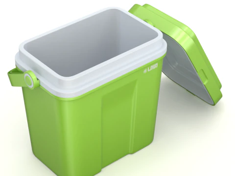 아이스팩이 포함된 쿨러 박스 3D 모델