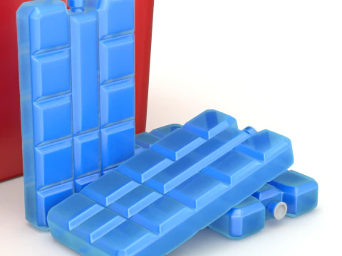 아이스팩이 포함된 쿨러 박스 3D 모델
