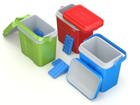 아이스팩이 포함된 쿨러 박스 3D 모델