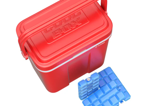 아이스팩이 포함된 쿨러 박스 3D 모델