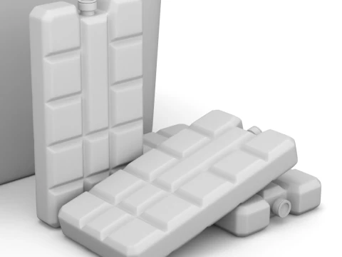 아이스팩이 포함된 쿨러 박스 3D 모델