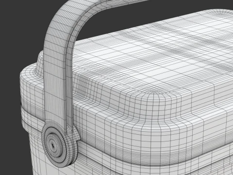 아이스팩이 포함된 쿨러 박스 3D 모델