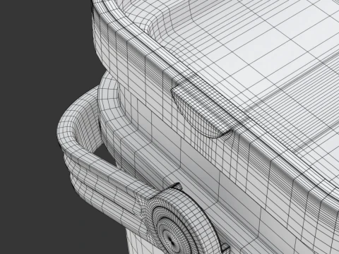 아이스팩이 포함된 쿨러 박스 3D 모델