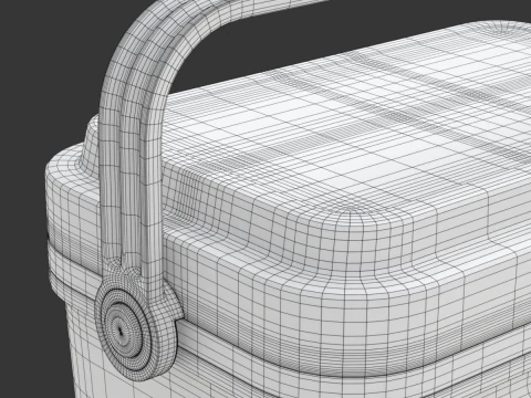 아이스팩이 포함된 쿨러 박스 3D 모델