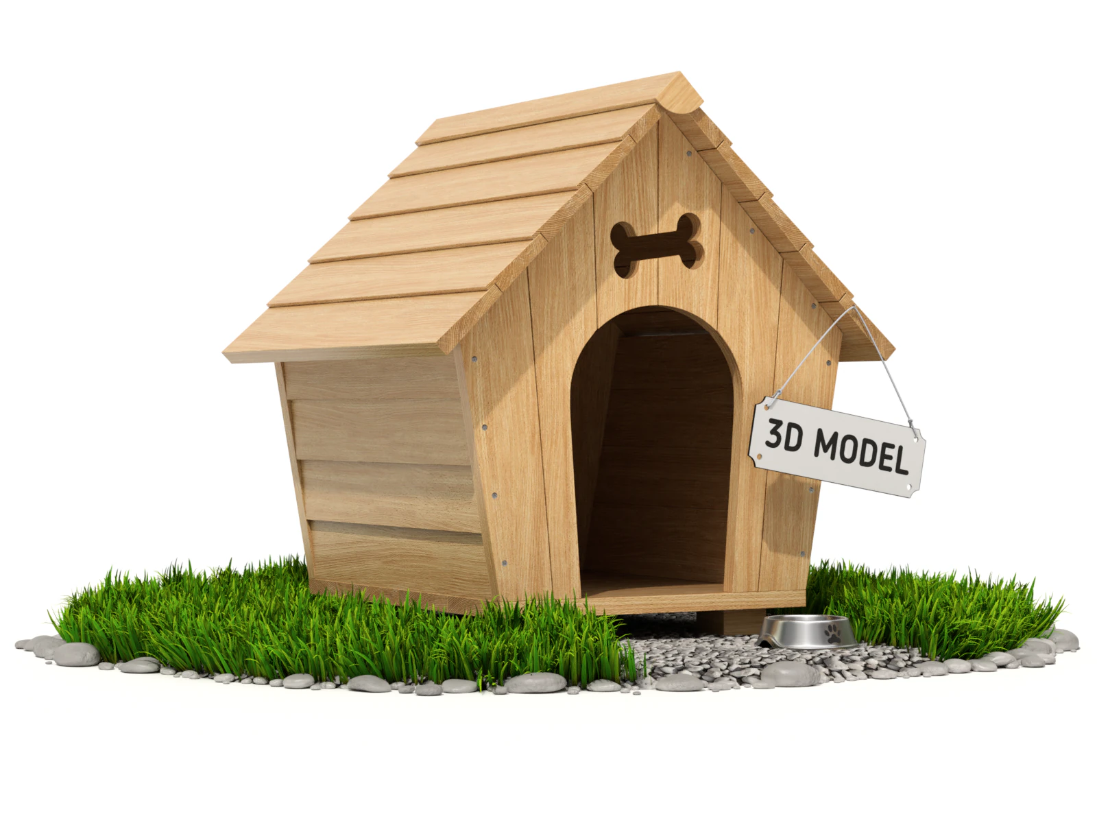 Dog House 3D Model .c4d .max .obj .3ds .fbx .stl .blend