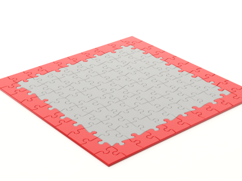 Repeatable jigsaw puzzle module with edge parts 3D 模型