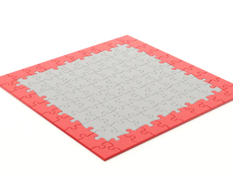 M&oacute;dulo de quebra-cabe&ccedil;a repet&iacute;vel com pe&ccedil;as de borda Modelo 3D