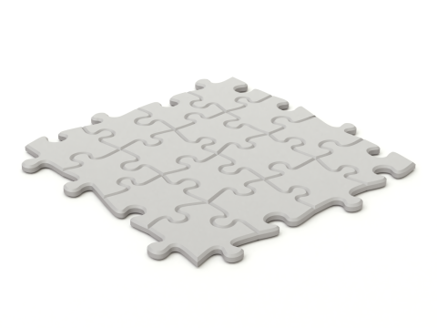 Repeatable jigsaw puzzle module with edge parts 3D Model