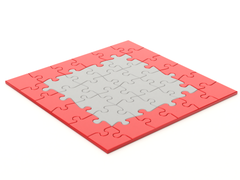 Repeatable jigsaw puzzle module with edge parts 3D Model