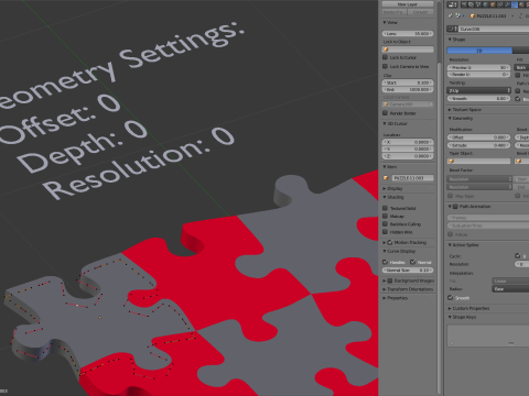 Repeatable jigsaw puzzle module with edge parts 3D Model