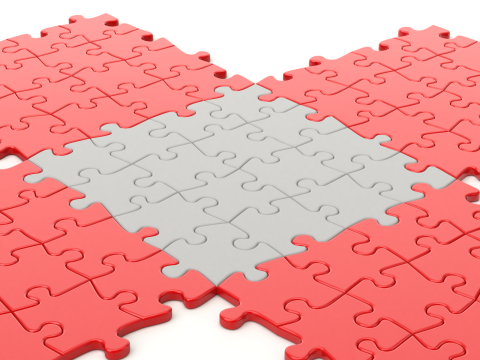 Repeatable jigsaw puzzle module with edge parts 3D Model