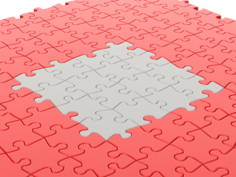 Repeatable jigsaw puzzle module with edge parts 3D Model