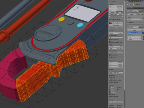Digital Clamp Meter 3D Model