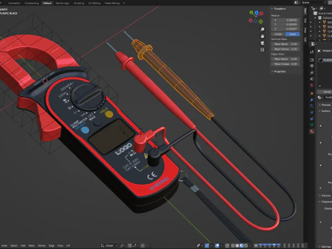 Digital Clamp Meter 3D Model