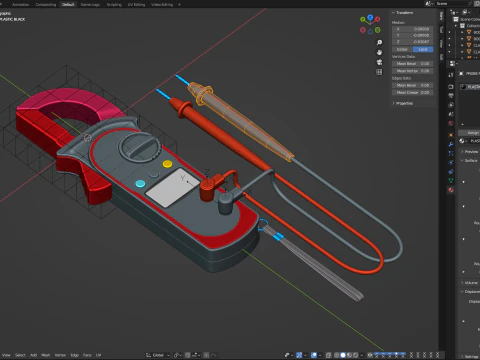 Digital Clamp Meter 3D Model
