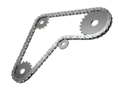 Editable roller chain without deformation along the curve 3D Модель