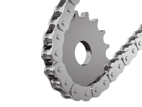 Editable roller chain without deformation along the curve 3D Модель