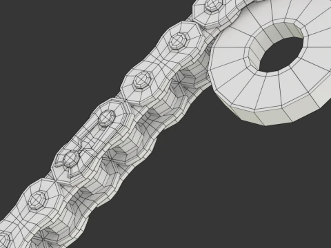 Rantai roller yang dapat diedit tanpa deformasi sepanjang kurva Model 3D