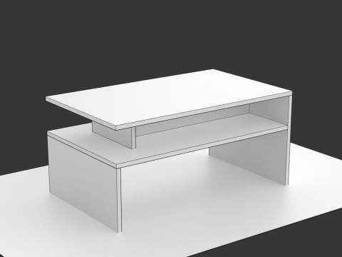 Coffee Table Model-1 with Carpet Modello 3D