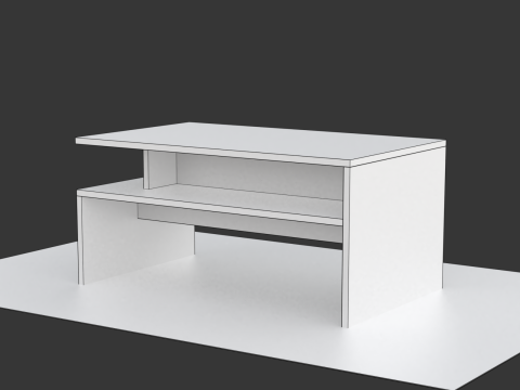 Coffee Table Model-1 with Carpet Modello 3D