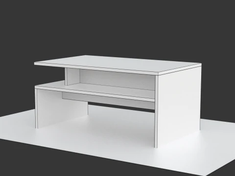 Coffee Table Model-1 with Carpet 3D Model